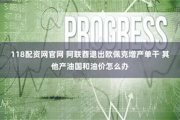 118配资网官网 阿联酋退出欧佩克增产单干 其他产油国和油价怎么办